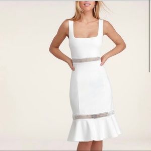 Lulu’s Martini Mama White Crochet Midi Dress (S)